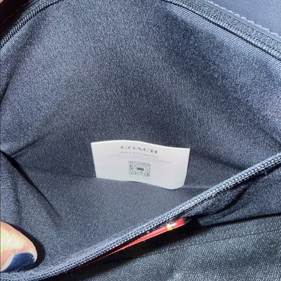 NWT Coach Cherry Print CityTote and Wallet Set -Navy Blue Pink Incl DB,Charm - Picture 9 of 15